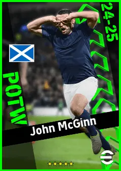 John McGinn eFootball 2026 player card, 93 OVR CMF