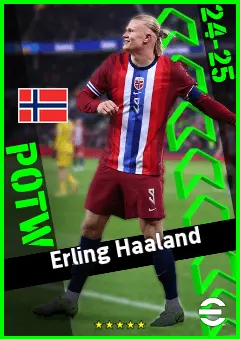 Erling Haaland eFootball 2026 player card, 97 OVR CF