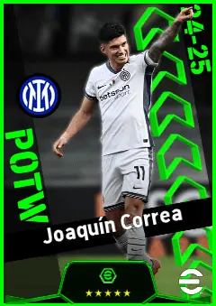 Joaquín Correa eFootball 2026 player card, 90 OVR CF