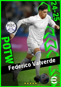 Federico Valverde eFootball 2026 player card, 95 OVR RB
