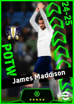 James Maddison eFootball 2026 player card, 93 OVR CMF