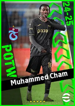 Muhammed Cham eFootball 2026 player card, 91 OVR AMF