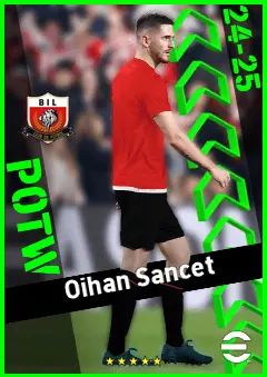Oihan Sancet eFootball 2026 player card, 95 OVR AMF
