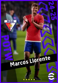 Marcos Llorente eFootball 2026 player card, 94 OVR RB