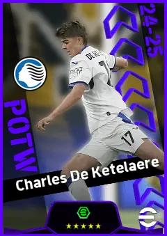 Charles De Ketelaere eFootball 2026 player card, 94 OVR AMF