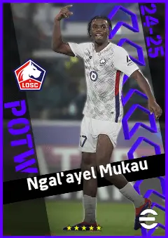 Ngal'ayel Mukau eFootball 2026 player card, 90 OVR AMF