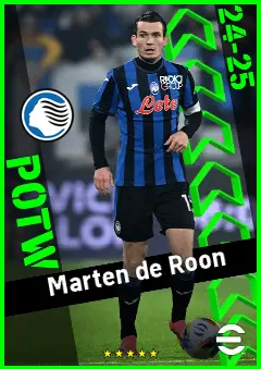 Marten de Roon eFootball 2026 player card, 93 OVR DMF