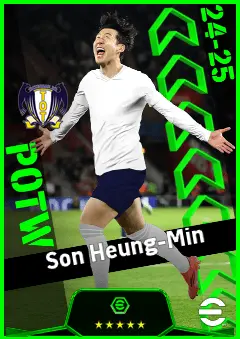 Son Heung-Min eFootball 2026 player card, 95 OVR LWF