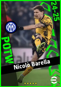 Nicolò Barella eFootball 2026 player card, 95 OVR CMF