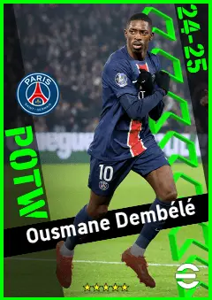 Ousmane Dembélé eFootball 2026 player card, 95 OVR CF