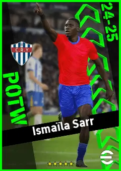 Ismaïla Sarr eFootball 2026 player card, 92 OVR AMF