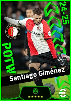 Santiago Giménez eFootball 2026 player card, 93 OVR CF