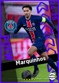 Marquinhos eFootball 2026 player card, 95 OVR CB