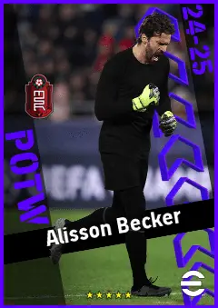 Alisson Becker eFootball 2026 player card, 95 OVR GK