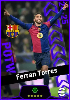 Ferran Torres eFootball 2026 player card, 95 OVR CF