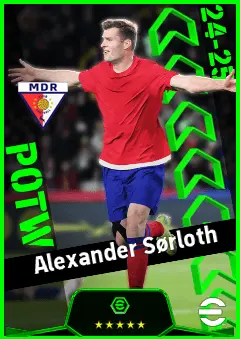 Alexander Sørloth eFootball 2026 player card, 94 OVR CF
