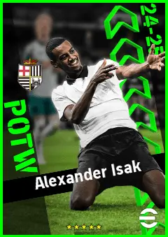 Alexander Isak eFootball 2026 player card, 95 OVR CF