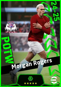 Morgan Rogers eFootball 2026 player card, 93 OVR LMF