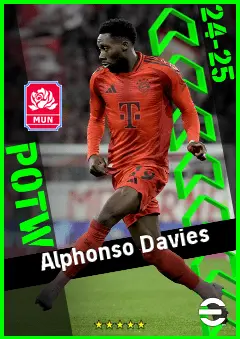 Alphonso Davies eFootball 2026 player card, 95 OVR LB