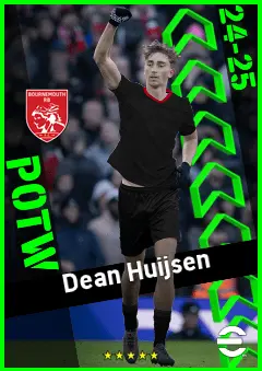 Dean Huijsen eFootball 2026 player card, 93 OVR CB