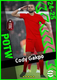 Cody Gakpo eFootball 2026 player card, 94 OVR LWF