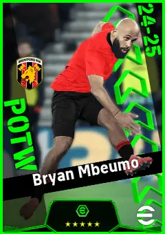 Bryan Mbeumo eFootball 2026 player card, 94 OVR RWF