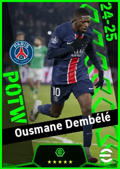 Ousmane Dembélé eFootball 2026 player card, 95 OVR RWF