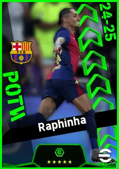 Raphinha eFootball 2026 player card, 94 OVR LMF