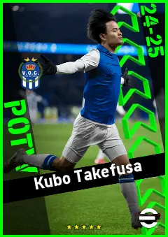Kubo Takefusa eFootball 2026 player card, 95 OVR RMF