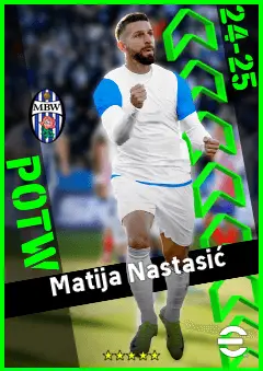 Matija Nastasić eFootball 2026 player card, 92 OVR CB