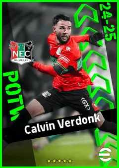 Calvin Verdonk eFootball 2026 player card, 91 OVR LB