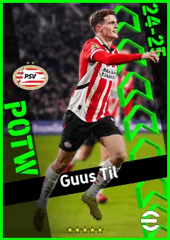 Guus Til eFootball 2026 player card, 93 OVR AMF
