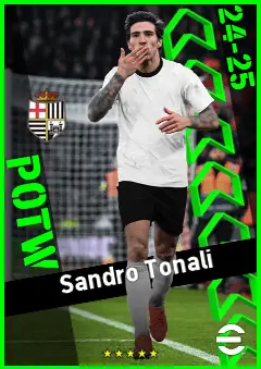 Sandro Tonali eFootball 2026 player card, 95 OVR DMF