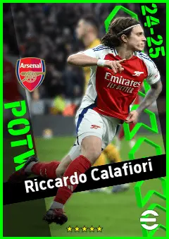 Riccardo Calafiori eFootball 2026 player card, 95 OVR LB