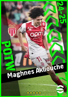 Maghnes Akliouche eFootball 2026 player card, 93 OVR RMF