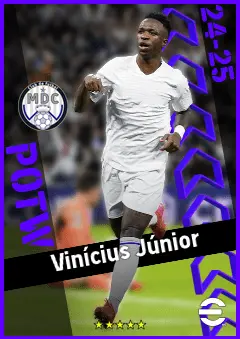 Vinícius Júnior eFootball 2026 player card, 98 OVR LWF