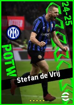 Stefan de Vrij eFootball 2026 player card, 94 OVR CB