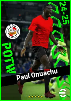 Paul Onuachu eFootball 2026 player card, 92 OVR CF