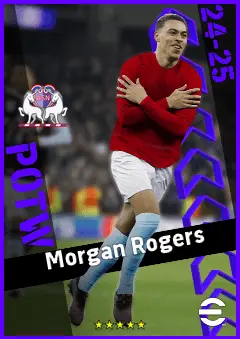 Morgan Rogers eFootball 2026 player card, 93 OVR AMF