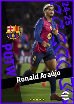 Ronald Araújo eFootball 2026 player card, 95 OVR CB