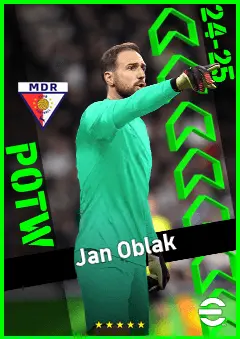 Jan Oblak eFootball 2026 player card, 95 OVR GK