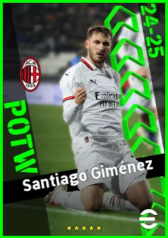 Santiago Giménez eFootball 2026 player card, 93 OVR CF