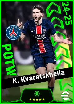 K. Kvaratskhelia eFootball 2026 player card, 96 OVR LWF