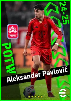 Aleksandar Pavlović eFootball 2026 player card, 93 OVR DMF