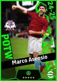 Marco Asensio eFootball 2026 player card, 93 OVR AMF