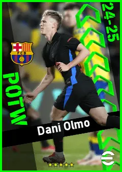 Dani Olmo eFootball 2026 player card, 95 OVR AMF