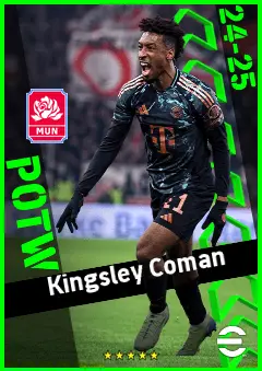 Kingsley Coman eFootball 2026 player card, 94 OVR LWF