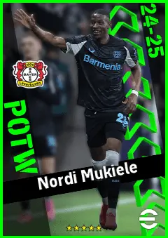 Nordi Mukiele eFootball 2026 player card, 93 OVR CB