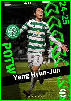 Yang Hyun-Jun eFootball 2026 player card, 92 OVR RWF