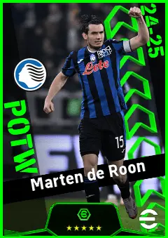 Marten de Roon eFootball 2026 player card, 93 OVR DMF